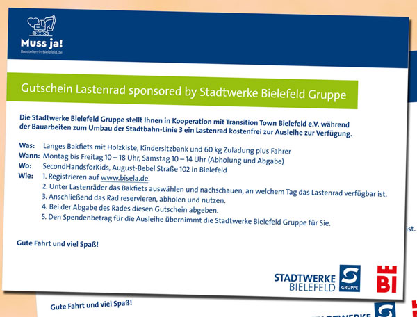 Gutscheinkarte der Stadtwerke für BISELA 3